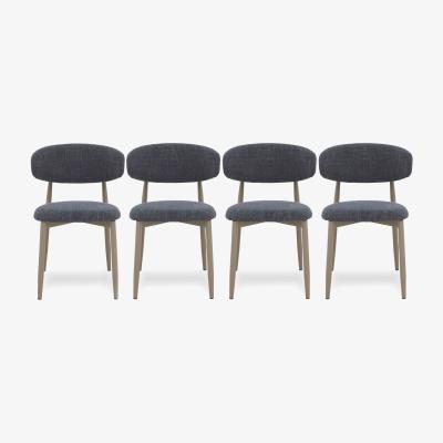 Furniture Village Aimar Set of 4 Open Back Dining Chairs - Dark Grey