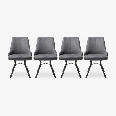 Furniture Village Habufa - Cleveland Set of 4 Swivel Dining Chairs - Anthracite