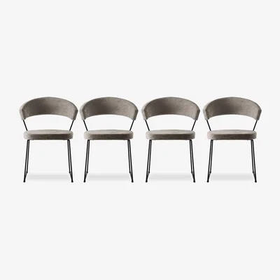 Furniture Village Connubia - New York Set of 4 Black Metal Leg Dining Chairs