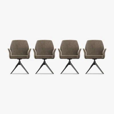 Furniture Village Julio Set of 4 Swivel Dining Arm Chairs