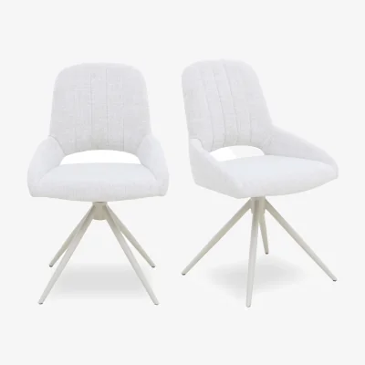 Furniture Village Pebble Pair of Swivel Dining Chairs