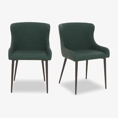 Furniture Village Hanoi Pair of Faux Leather Dining Chairs