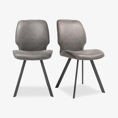 Furniture Village Habufa - Montreal Semmi Pair of Dining Chairs - Grey