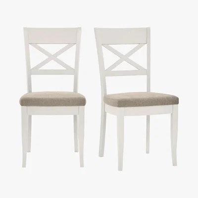Furniture Village Annecy Pair of Cross Back Fabric Dining Chairs