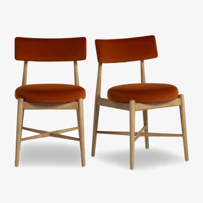 Furniture Village G Plan - Winchester Pair of Dining Chairs - Orange