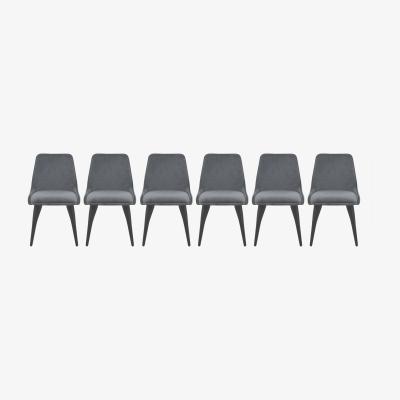 Furniture Village Noir Set of Six Dining Chairs - Grey