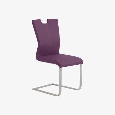 Furniture Village Ideas Handle-Back Dining Chair with Square-Edged Cantilever Base - Purple