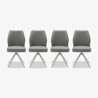 Furniture Village Fumo Set of 4 Faux Leather Swivel Dining Chairs