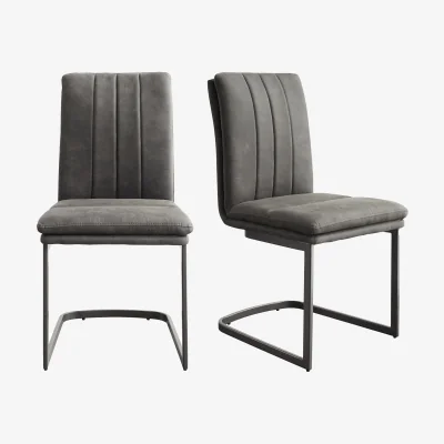 Furniture Village Moon Pair of Fabric Cantilever Dining Chairs