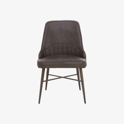 Furniture Village Val Leather Dining Chair - Grey