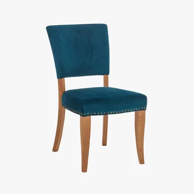 Furniture Village Globe Pair of Velvet Dining Chairs - Teal