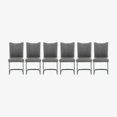Furniture Village Bodahl - Loki Set of 6 Cantilever Dining Chairs - Vintage Grey