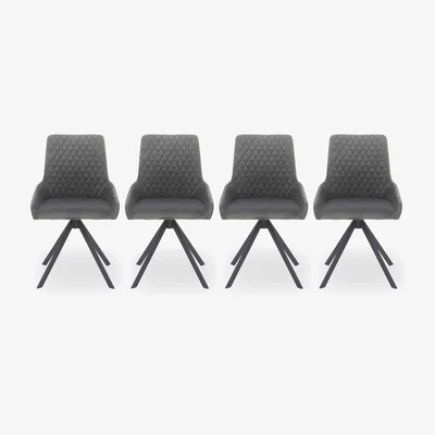 Furniture Village Matteo Set of 4 Velvet Dining Chairs