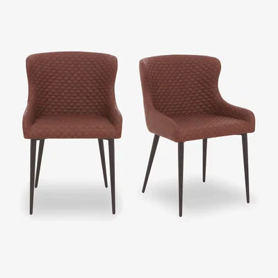 Furniture Village Hanoi Pair of Faux AN Leather Dining Chairs