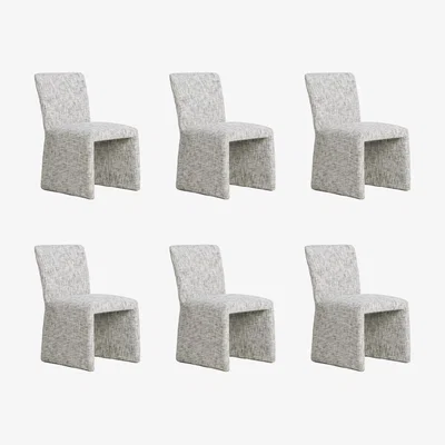 Furniture123 Set of 6 Neutral Upholstered Dining Chairs - Lucie