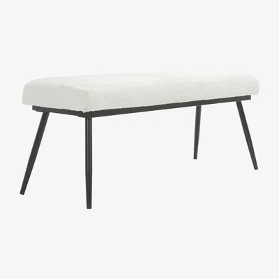 Furniture123 Large Cream Boucle Dining Bench - Seats 2 - Ally