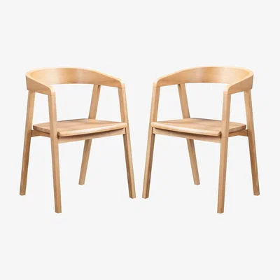 Furniture123 Set of 2 Solid Oak Carver Dining Chairs - Anders