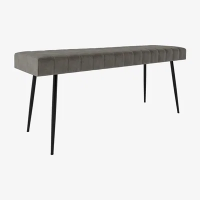 Furniture123 Large Dove Grey Faux Leather Dining Bench - Seats 2 - Logan