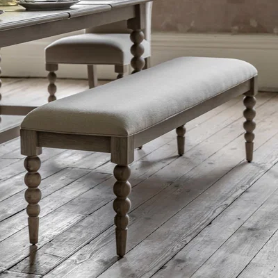 Furniture123 Large Oak Dining Bench with Bobbing Detail - Artisan