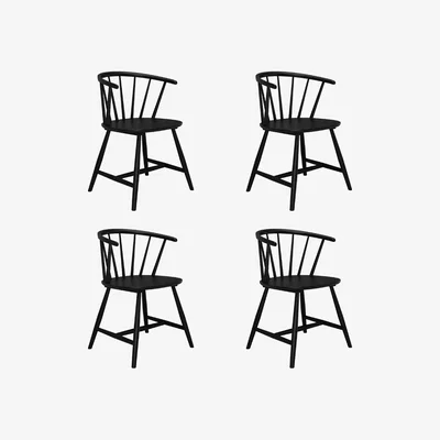 Furniture123 Set of 4 Black Curved Spindle Dining Chairs - Dana