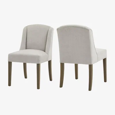Furniture123 Set of 2 Grey Fabric Dining Chairs - Compton
