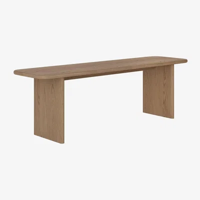 Furniture123 Large Weathered Oak Dining Bench - Seats 3 - Mia