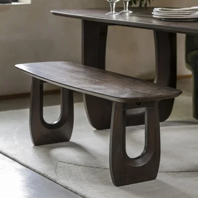 Furniture123 Large Mango wood Dining Bench - Arc
