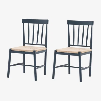 Furniture123 Eton Dining Chairs Set of 2 Navy - Caspian House