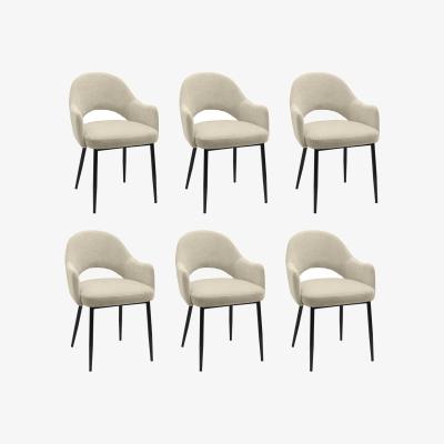 Furniture123 Set of 6 Beige Upholstered Dining Chairs - Colbie