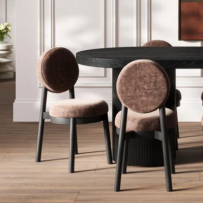 Furniture123 Set of 2 Brown Upholstered Dining Chairs - Maru
