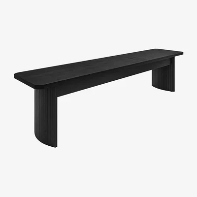Furniture123 Jarel Large Black Oak Dning Bench