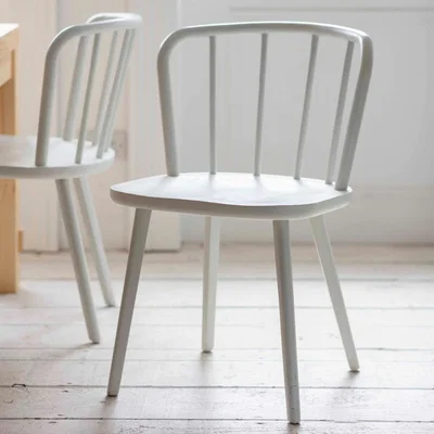 Graham & Green Set of Two White Uley Chairs