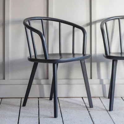 Graham & Green Set of Two Carbon Carver Chairs