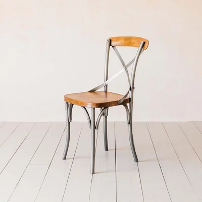 Graham & Green Brook Antique Zinc and Leather Chair