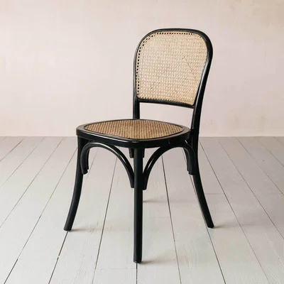 Graham & Green Black Wicker Bistro Chair