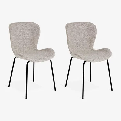 Habitat Habitat Etta Pair of Fabric Dining Chair - Natural