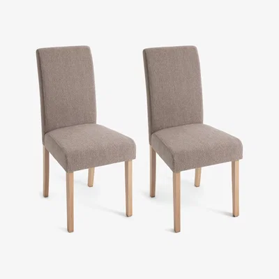 Habitat Habitat Midback Pair of Fabric Dining Chairs - Brown
