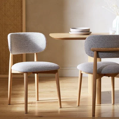 Habitat Habitat Arona Pair of Fabric Dining Chairs - Natural