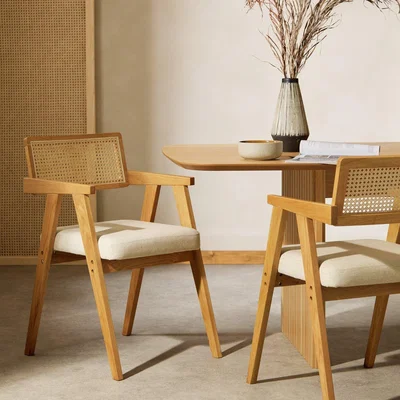 Habitat Habitat Cedric Pair of Solid Wood Dining Chairs - Light wood