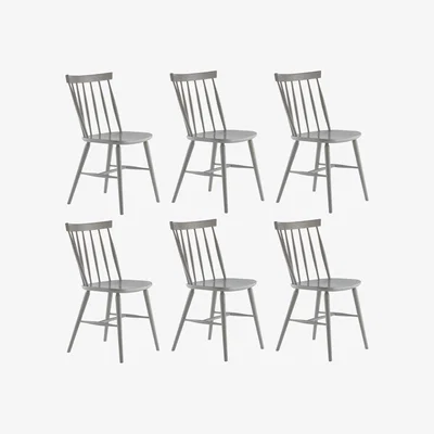 Habitat Habitat 6 Talia 6 Solid Wood Dining Chairs - Warm Grey
