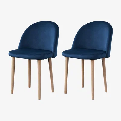 Habitat Habitat Imogen Pair of Fabric Dining Chairs - Navy