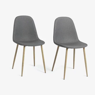 Habitat Habitat Beni Pair of Fabric Chairs - Grey