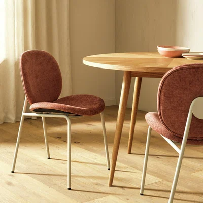 Habitat Habitat Oryn Pair of Fabric Dining Chair - Pink