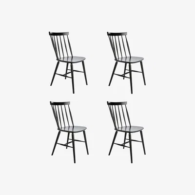 Habitat Habitat Talia 4 Solid Wood Dining Chairs - Black