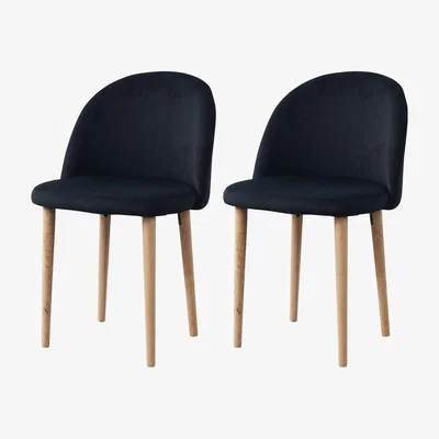 Habitat Habitat Imogen Pair of Fabric Dining Chairs - Black