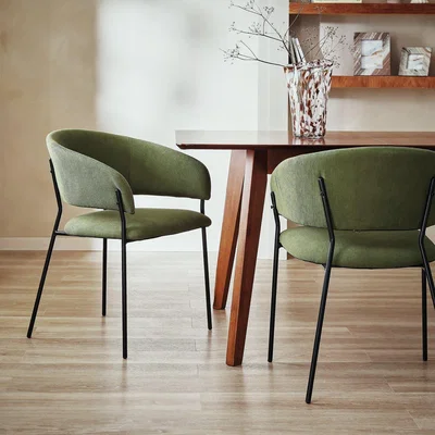 Habitat Habitat Sawyer Pair Of Fabric Dining Chair - Green