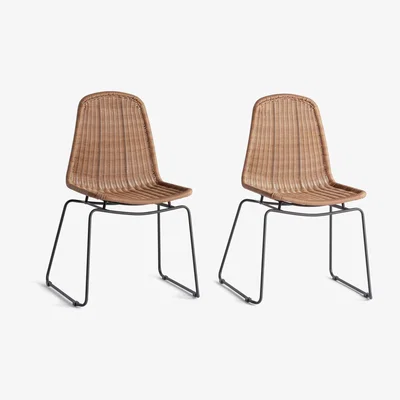 Habitat Habitat Mickey Pair of Metal Dining Chairs - Natural
