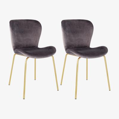 Habitat Habitat Etta Pair of Velvet Dining Chair - Grey