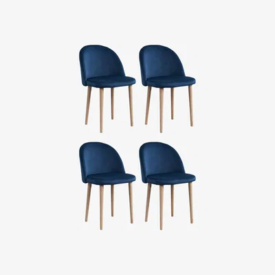 Habitat Habitat 4 Imogen Fabric Dining Chairs - Navy