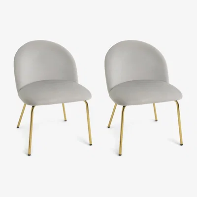 Habitat Habitat Maddix Pair of Velvet Dining Chair - Grey